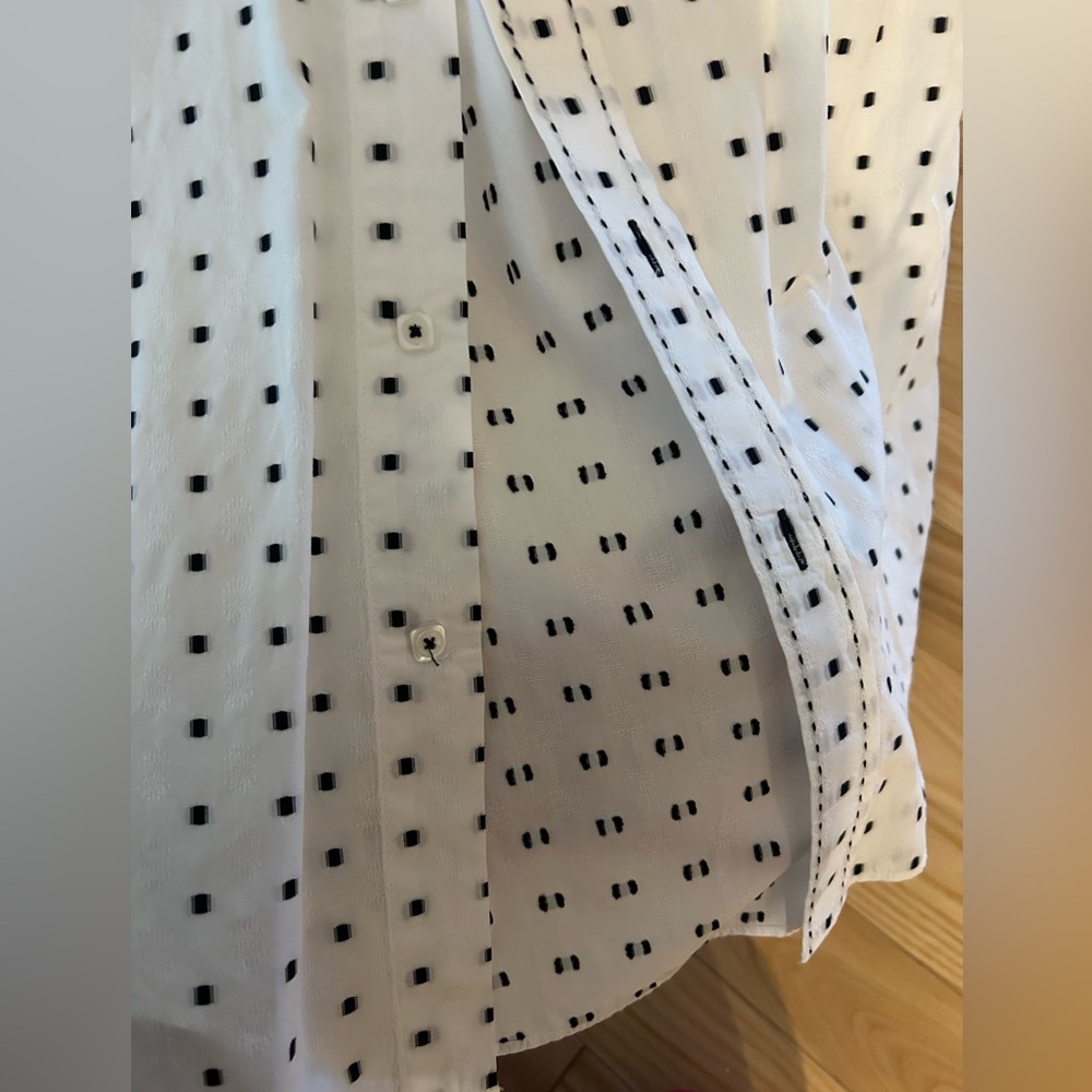 Bugatchi White and Black Polka Dot Shirt - Picture 7 of 8